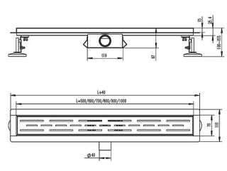 Душевой лоток Raglo R650.80.09 80см графит